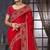 Red heavy resham siroski stone work georgette designer saree