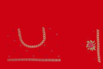 Red heavy resham siroski stone work georgette designer saree 5