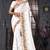 White heavy resham siroski stone work georgette designer saree