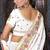 White heavy resham siroski stone work georgette designer saree