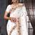 White heavy resham siroski stone work georgette designer saree