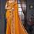 Mustard heavy resham siroski stone work georgette designer saree