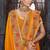 Mustard heavy resham siroski stone work georgette designer saree