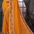 Mustard heavy resham siroski stone work georgette designer saree