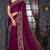 Wine heavy resham siroski stone work georgette designer saree