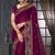 Wine heavy resham siroski stone work georgette designer saree