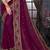 Wine heavy resham siroski stone work georgette designer saree