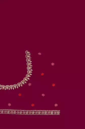 Wine heavy resham siroski stone work georgette designer saree