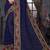 Navy blue heavy resham siroski stone work georgette designer saree