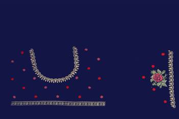 Navy blue heavy resham siroski stone work georgette designer saree 5