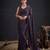Purple satin embroidered saree