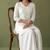 White rayon kurta set with dupatta