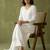 White rayon kurta set with dupatta