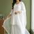 White rayon kurta set with dupatta