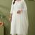 White rayon kurta set with dupatta