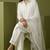 White rayon kurta set with dupatta
