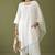 White rayon kurta set with dupatta