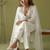 White rayon kurta set with dupatta