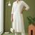 White rayon kurta set with dupatta