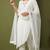 White rayon kurta set with dupatta
