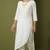 White rayon kurta set with dupatta