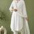 White rayon kurta set with dupatta