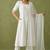 White rayon kurta set with dupatta