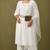 White rayon kurta set with dupatta