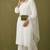 White rayon kurta set with dupatta