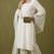 White rayon kurta set with dupatta
