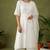 White rayon kurta set with dupatta