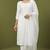 White rayon kurta set with dupatta