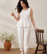 White rayon kurta set