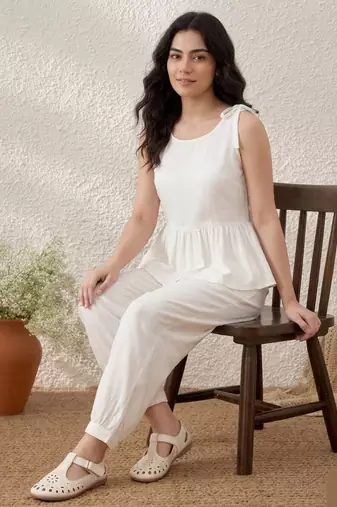 White rayon kurta set