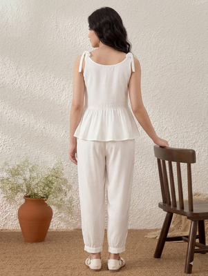 White rayon kurta set 3