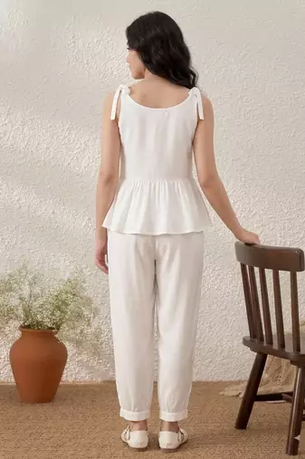 White rayon kurta set