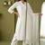 White rayon kurta set with dupatta
