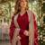 Maroon georgette anarkali suit with embroidery & zari work