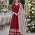 Maroon georgette anarkali suit with embroidery & zari work