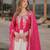 Pink silk anarkali suit with embroidery & sequin work