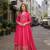 Pink silk anarkali suit with embroidery & zari work