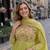 Green chanderi anarkali suit with embroidery & beats work