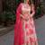 Pink silk anarkali suit with embroidery & sequin work
