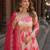 Pink silk anarkali suit with embroidery & sequin work
