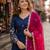 Navy silk anarkali suit with thread embroidery & sequin work
