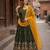 Mehendi silk anarkali suit with thread embroidery & sequin work