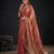 Orange silk blend embroidered saree