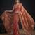 Orange silk blend embroidered saree
