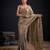 Grey silk blend embroidered saree