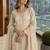 White net free size stitched suit with embroidery & hand work